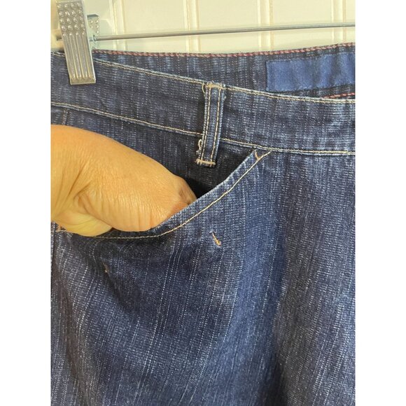 Marithe Francois Girbaud Blue Dark Wash Denim Jeans With Red Stitch Accents 36 - Picture 7 of 15